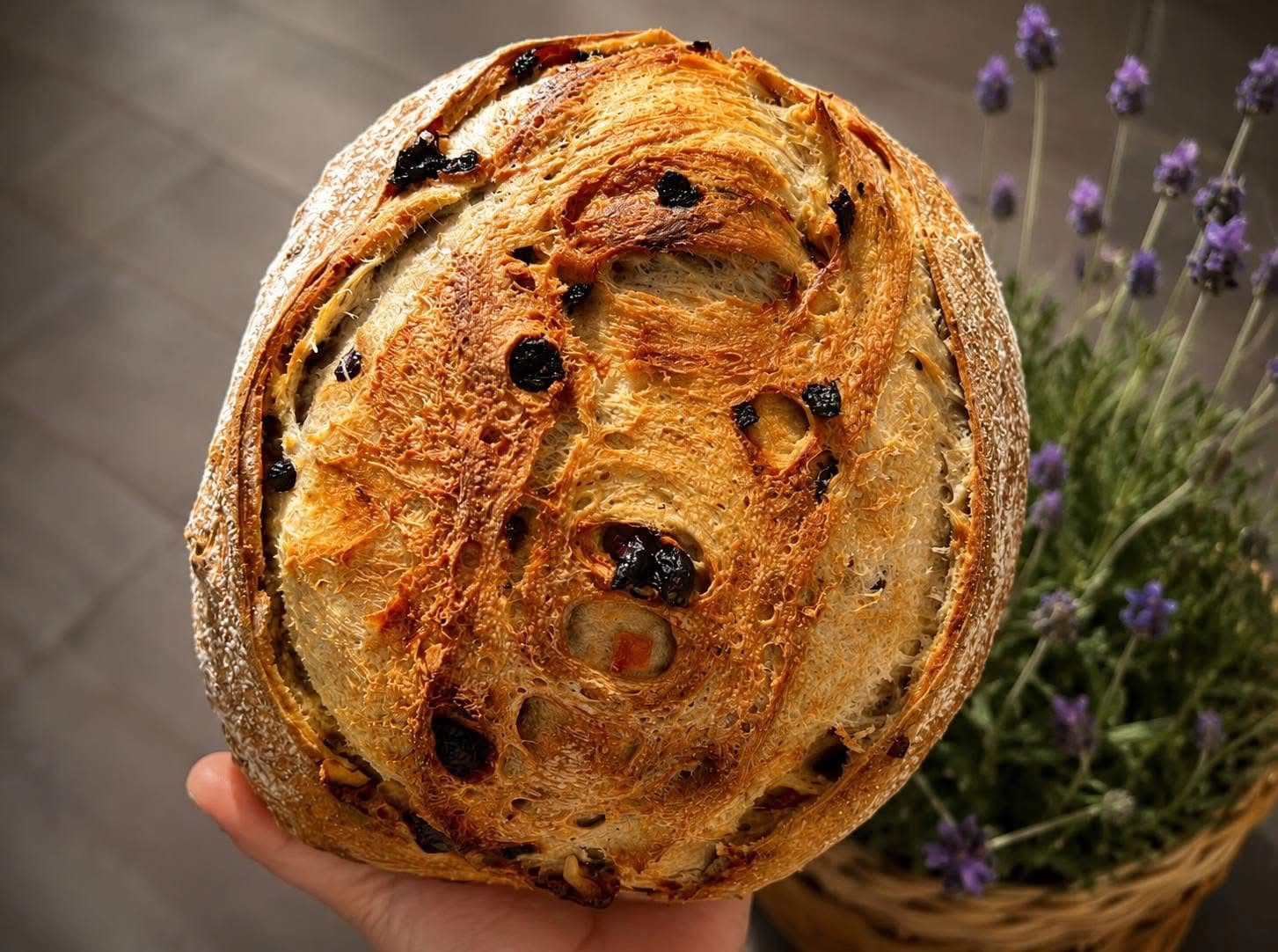 Fruits and nuts sourdough bread