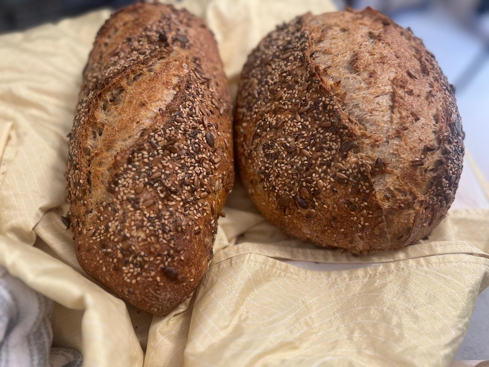 Spelt and seeds sourdough bread